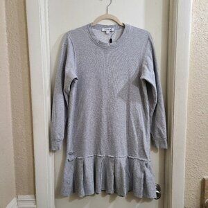 Lacoste Gray Short Pleated Sweater Dress S